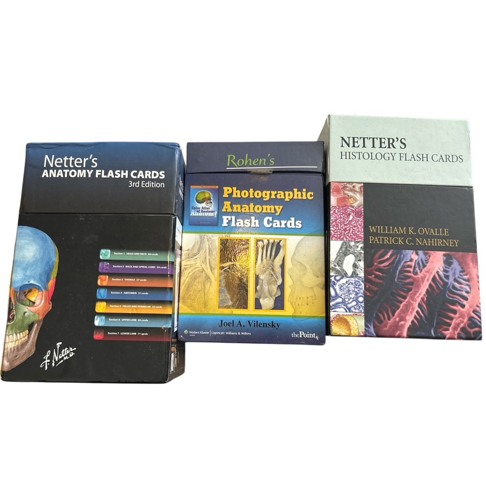 Flash Cards Set for Medical Students- Netter’s & Rohen’s Anatomy +Histology